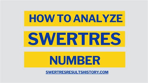 How To Analyze Swertres Number .